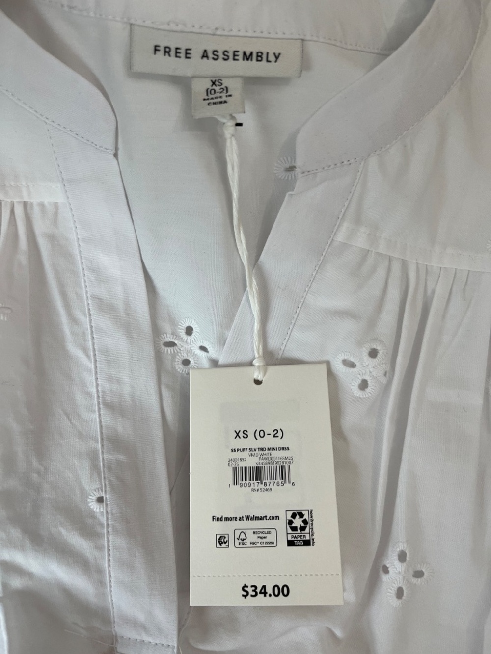 Free Assembly Eyelet dress ! Size XS ! Never been worn! NWT! Adorable ! - Picture 2 of 5